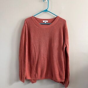 Revolve 525 Knit Sweater Rust Orange Size Large 100% Cotton
